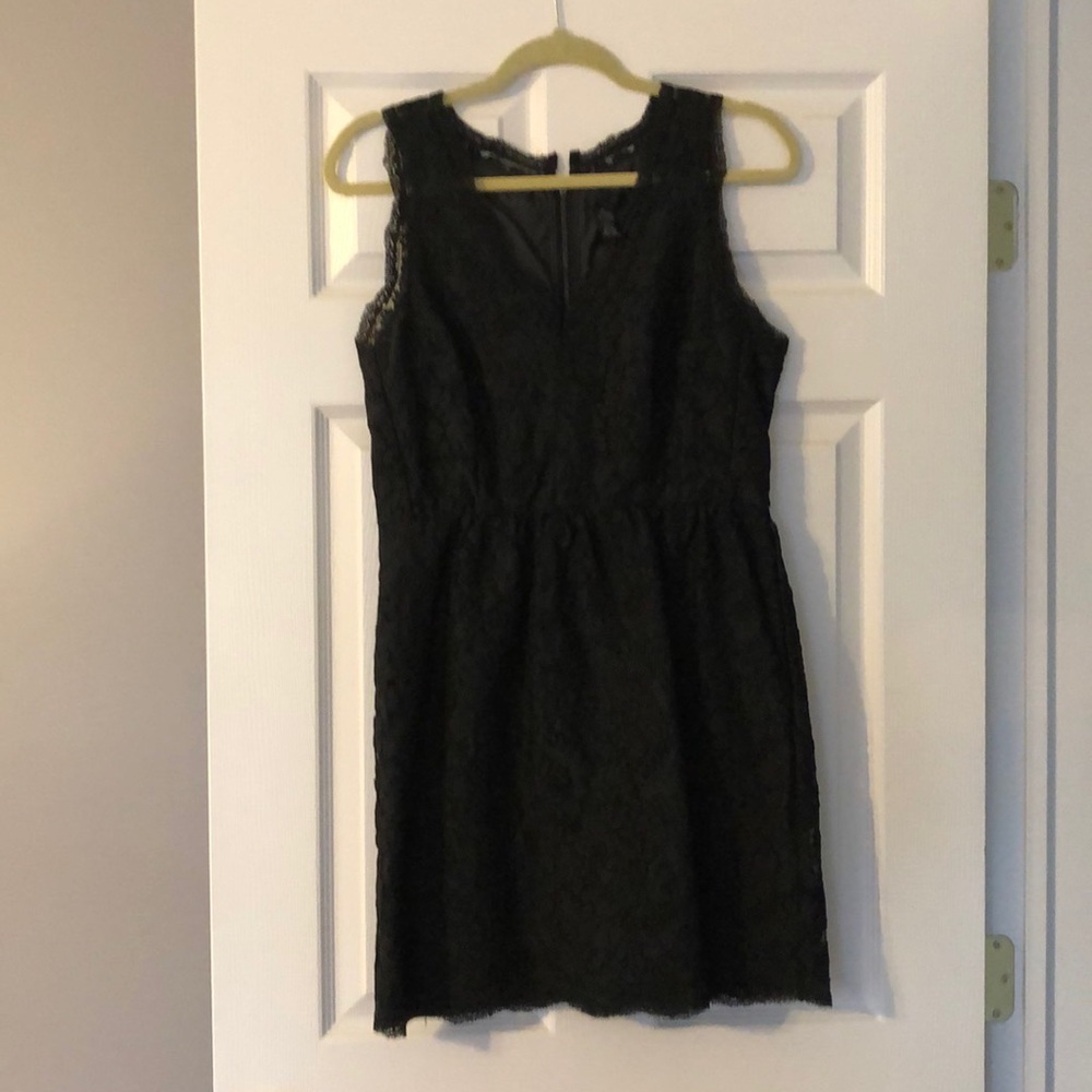 J. Crew black lace mini dress
